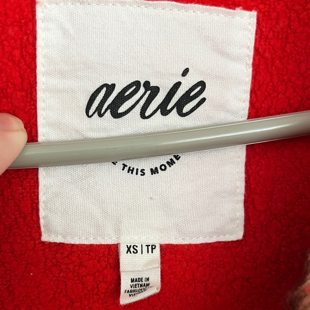 Aerie Red and Multicolor Quarter Zip Up Sweater - Picture 2 of 4